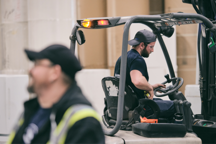 Lift worker driving