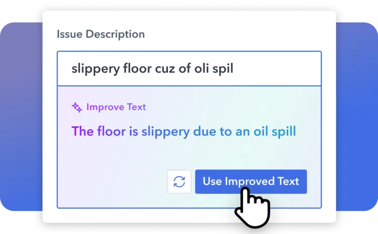 Screenshot of Poka AI improve text feature.