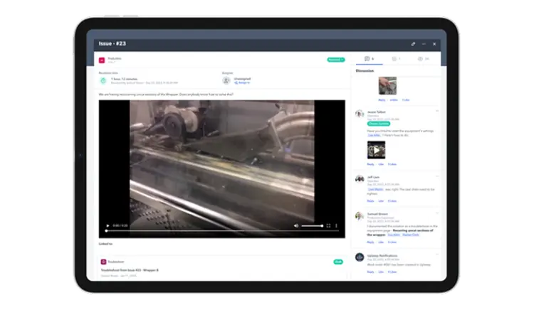 Screenshot of Poka Issues Management on a tablet