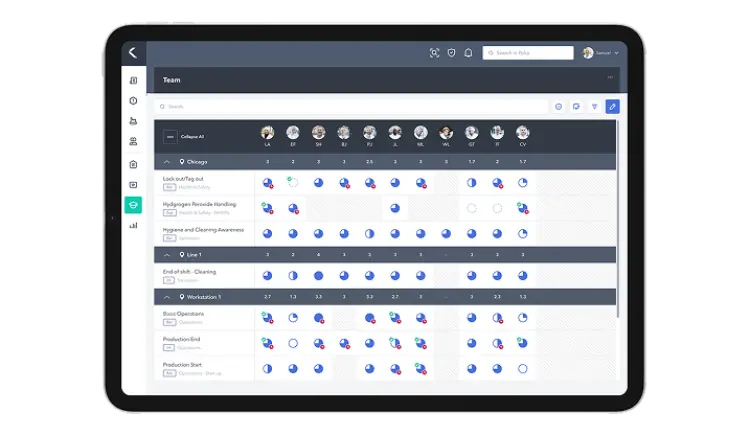 Screenshot of Poka Training on a tablet