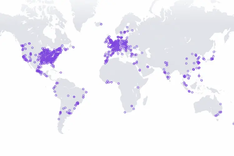 Image of map representing Poka users around the world.