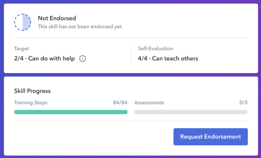 screenshot of Poka skills endorsement
