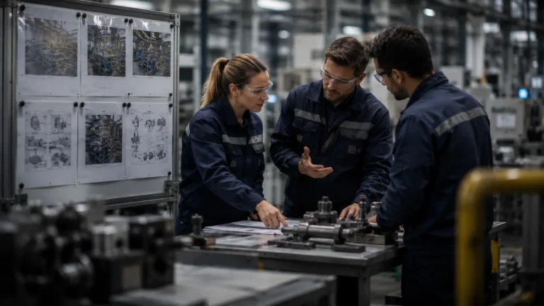Group of workers engaging in discussion