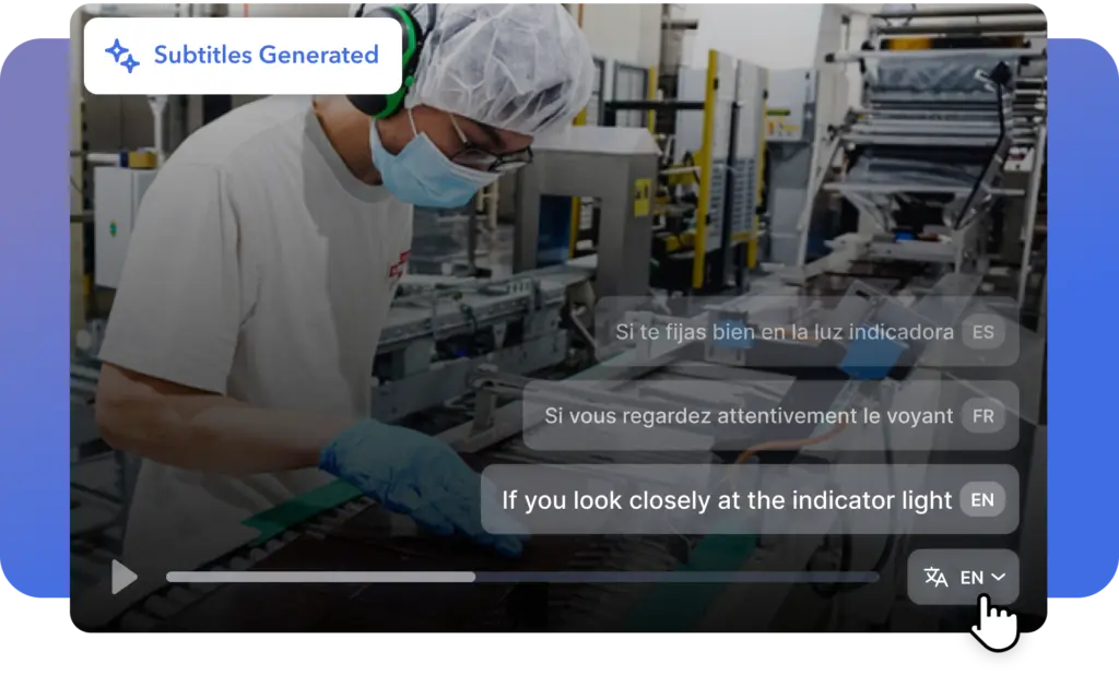 Screenshot of Poka automated generated subtitles